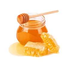 Sweet Honey and honeycomb isolated